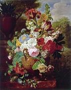 unknow artist, Floral, beautiful classical still life of flowers.042